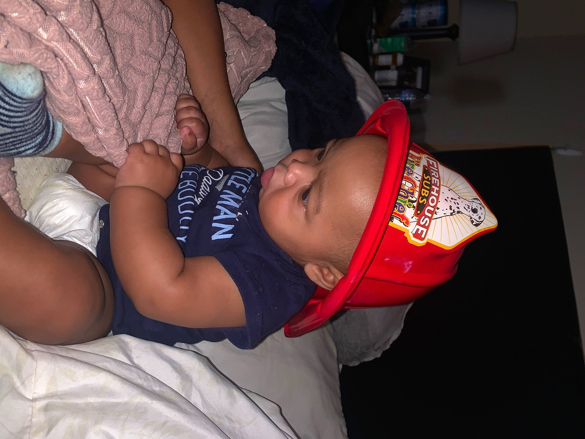 Marquese joined the competition — help win amazing prizes! baby, baby_toddler_clothing, baseball_cap, cap, child, comfort, elbow, event, fun, gesture, happy, hat, headgear, mouth, person, smile, t_shirt, thigh, toddler, trunk