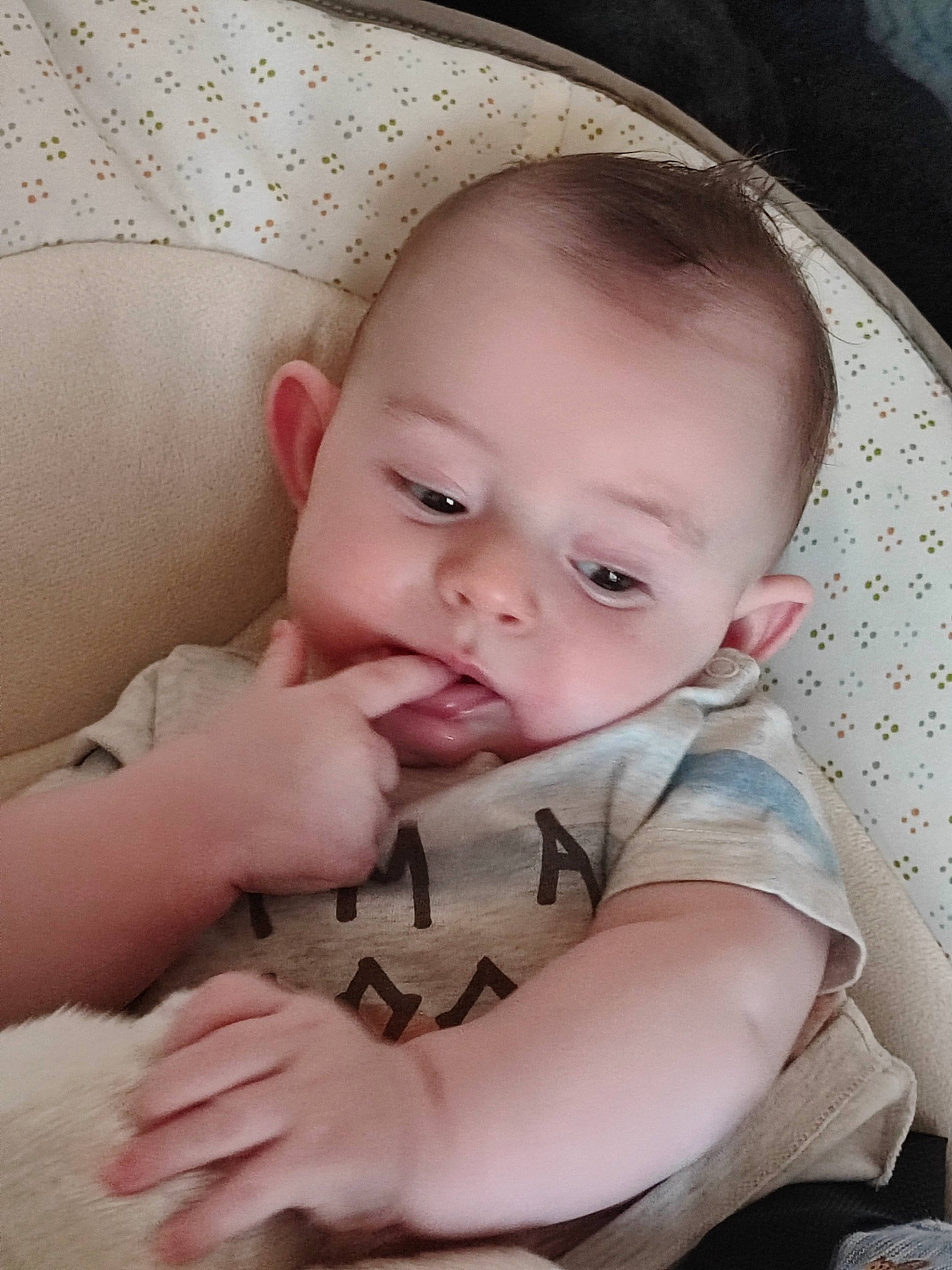 Sevan participe au concours pour gagner de l'argent avec cette photo : baby, baby_toddler_clothing, cheek, comfort, eye, eyebrow, eyelash, finger, gesture, hair, hairstyle, head, iris, lip, mouth, nose, person, skin, sleeve, textile