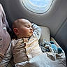Elio a rejoint le concours — aidez-le/la à gagner de superbes lots ! airplane_window, baby, blanket, cabin_interior, closeup, cozy, cushion, in_flight, infant, nap, onesie, parent_arm, peaceful, plush_toy, portrait, seat, sleeping, soft_toy, travel, window