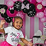 balloons, beads, birthday, braids, celebration, child, decorations, event, festive, girl, happy, indoor, minnie_mouse, party, pink, polka_dot, portrait, smile, toddler, tutu