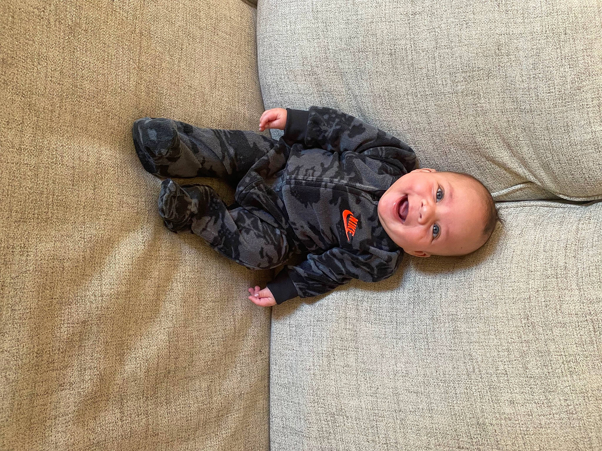 Paul joined the competition — help win amazing prizes! baby, baby_toddler_clothing, boot, child, comfort, flooring, fun, fur, grass, grey, head, human_leg, linens, nap, person, sitting, sleep, smile, toddler, tree