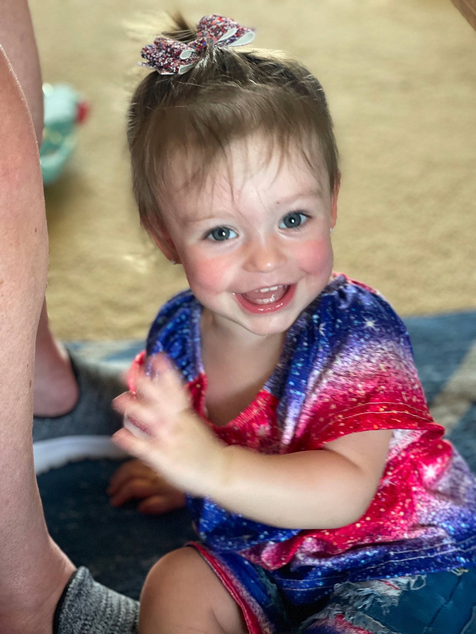 Kynsleigh is registered to the contest to win money with this photo: baby_toddler_clothing, beauty, child, dress, eye, face, facial_expression, finger, fun, hair, hairstyle, happy, head, iris, joy, person, pink, skin, smile, summer