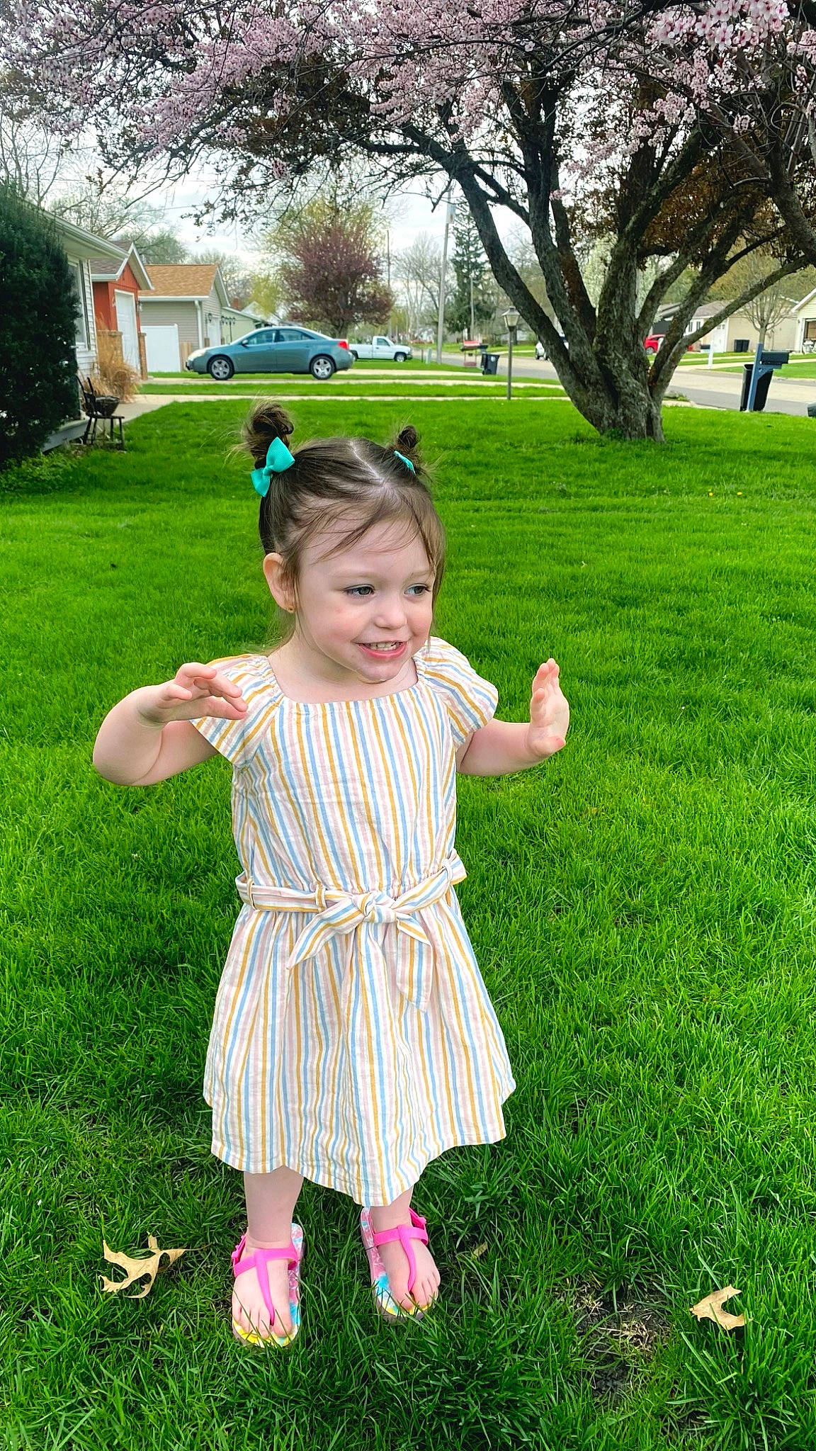 Kynsleigh joined the competition — help win amazing prizes! baby_toddler_clothing, fun, gesture, grass, grass_family, grassland, green, groundcover, happy, joy, leisure, mammal, meadow, people_in_nature, person, pink, plant, smile, summer, toddler