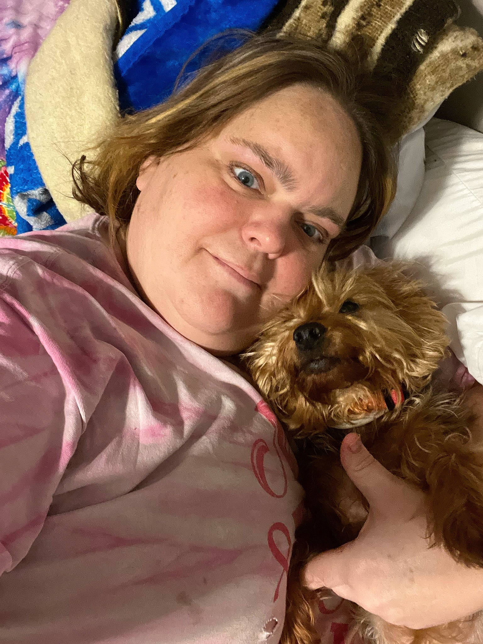 Princess joined the competition — help win amazing prizes! brown_hair, child, companion_dog, dog, dog_breed, ear, eyewear, facial_expression, fashion_accessory, fun, fur, gesture, happy, liver, long_hair, mouth, selfie, skin, smile, toy_dog