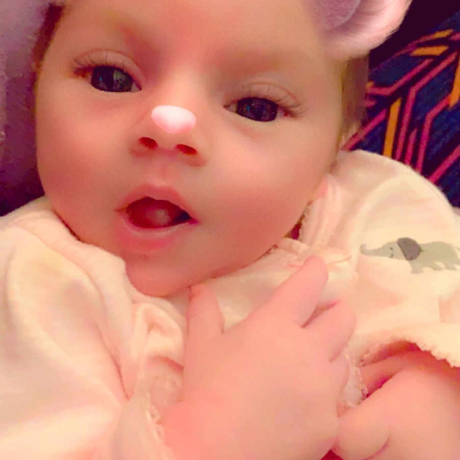 Anneliese joined the competition — help win amazing prizes! baby, cheek, child, doll, ear, eye, face, head, iris, lip, nose, person, pink, skin, toddler, toy