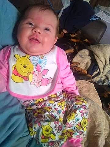 Anneliese joined the competition — help win amazing prizes! baby, cheek, child, head, outerwear, person, pink, play, skin, sleep, smile, toddler