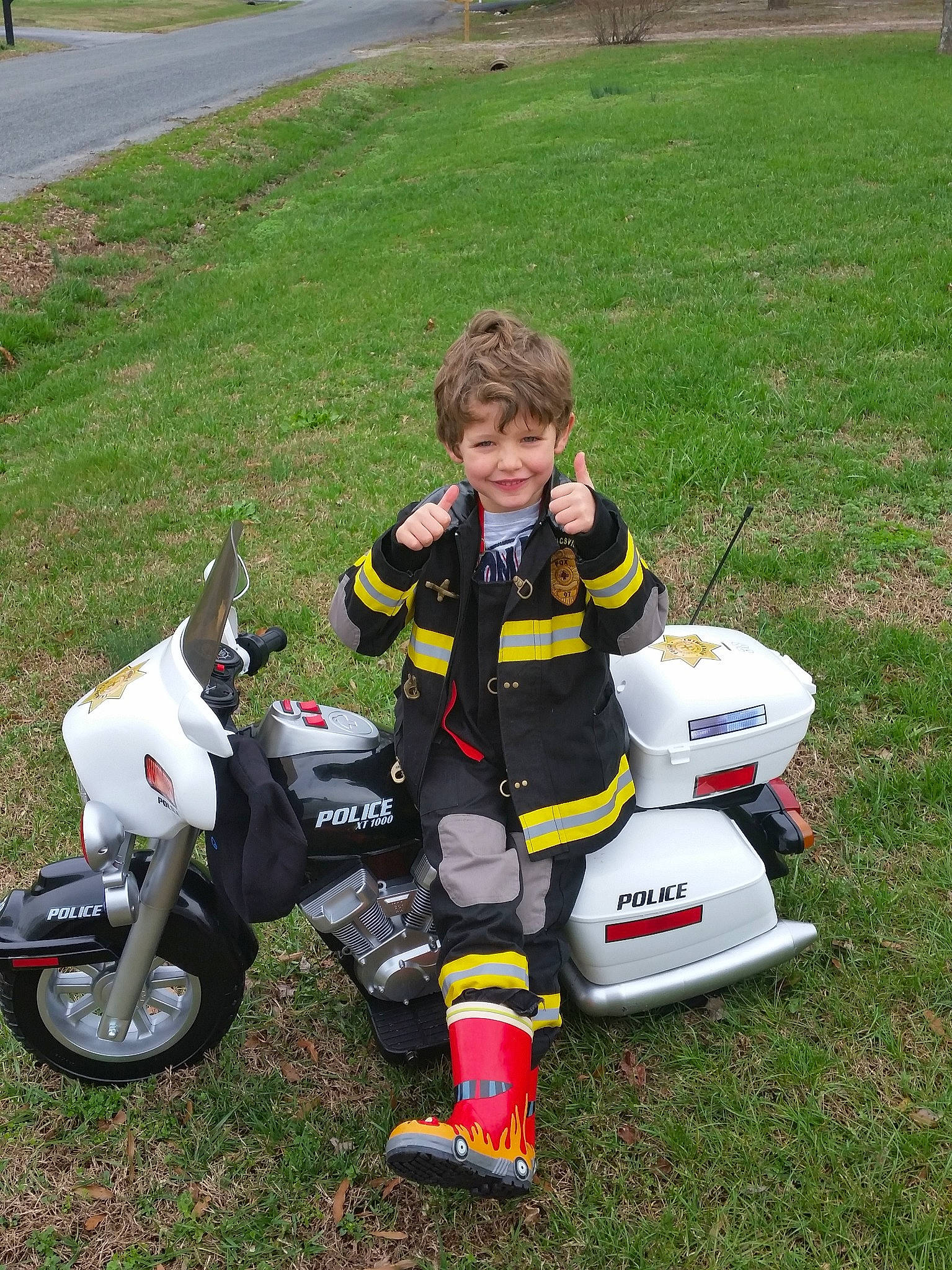 Landyn joined the competition — help win amazing prizes! headwear, joy, motorcycle, person, vehicle