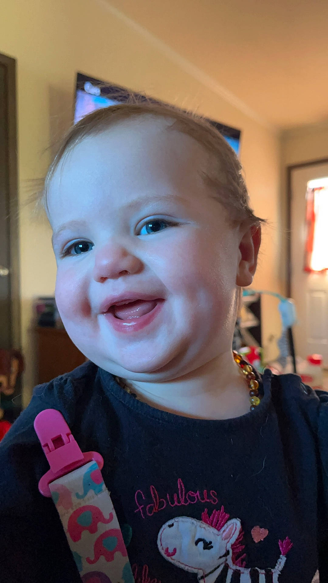 Lyndi joined the competition — help win amazing prizes! accessories, baby, clothing, computerhardware, electronics, face, happy, hardware, head, jewelry, monitor, necklace, person, photography, portrait, screen, smile, strap, t_shirt, tv