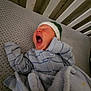 baby, newborn, crib, blanket, yawning, hat, sleepy, infant, clothing, bed, soft, cute, child, portrait, indoors, resting, cozy, person, toddler, sleep