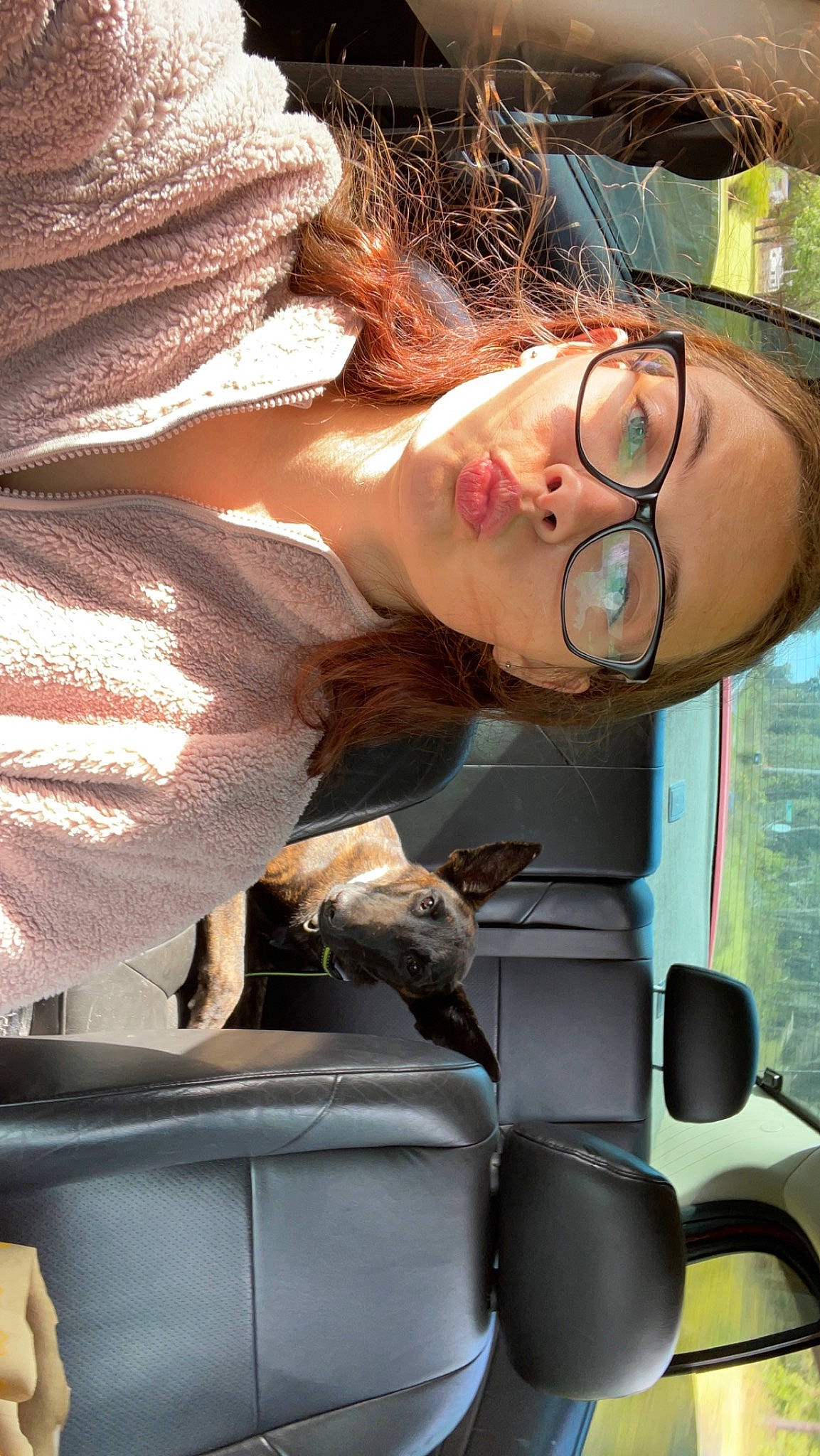 Ivy is registered to the contest to win money with this photo: companion_dog, eyewear, flesh, fur, glasses, jewellery, personal_protective_equipment, sunglasses, vision_care, wood