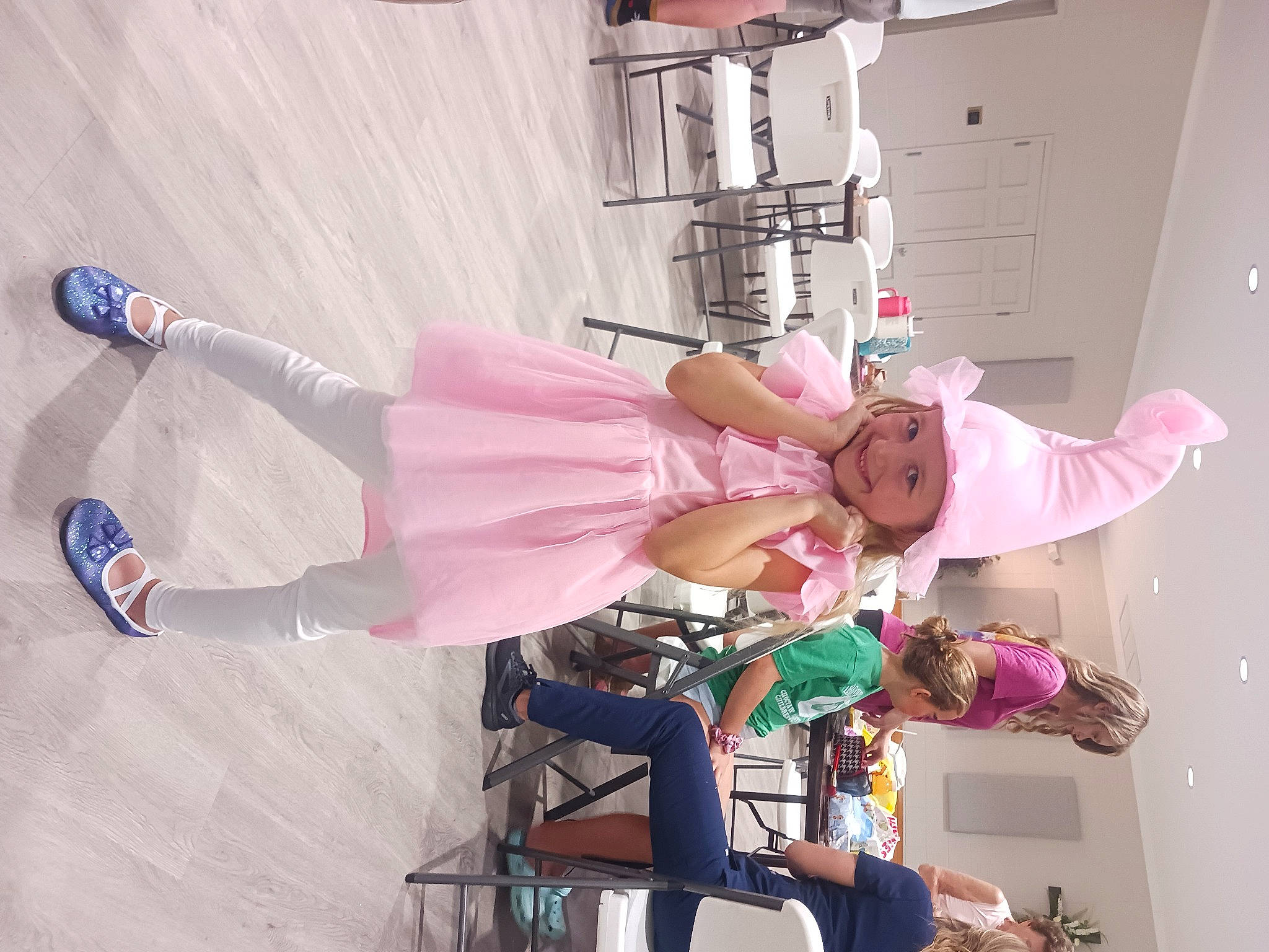 Sadie joined the competition — help win amazing prizes! clothing, costume, costume_design, event, fashion_design, fun, headwear, joy, magenta, person, pink, purple, smile