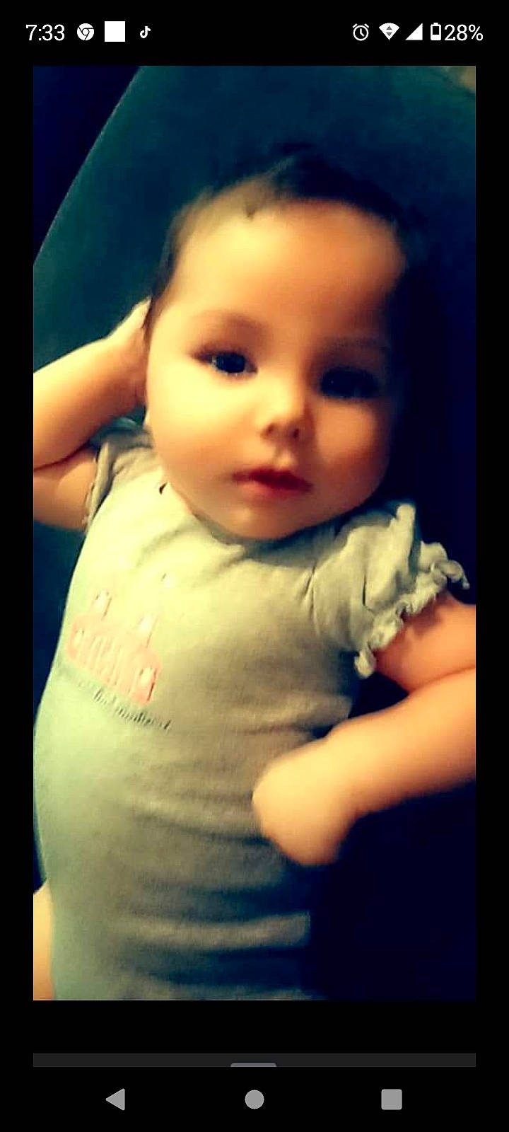 Everly joined the competition — help win amazing prizes! baby, baby_toddler_clothing, cheek, chest, eyelash, finger, flash_photography, gesture, hand, happy, iris, jaw, lip, mouth, neck, no_expression, nose, person, sleeve, tints_and_shades