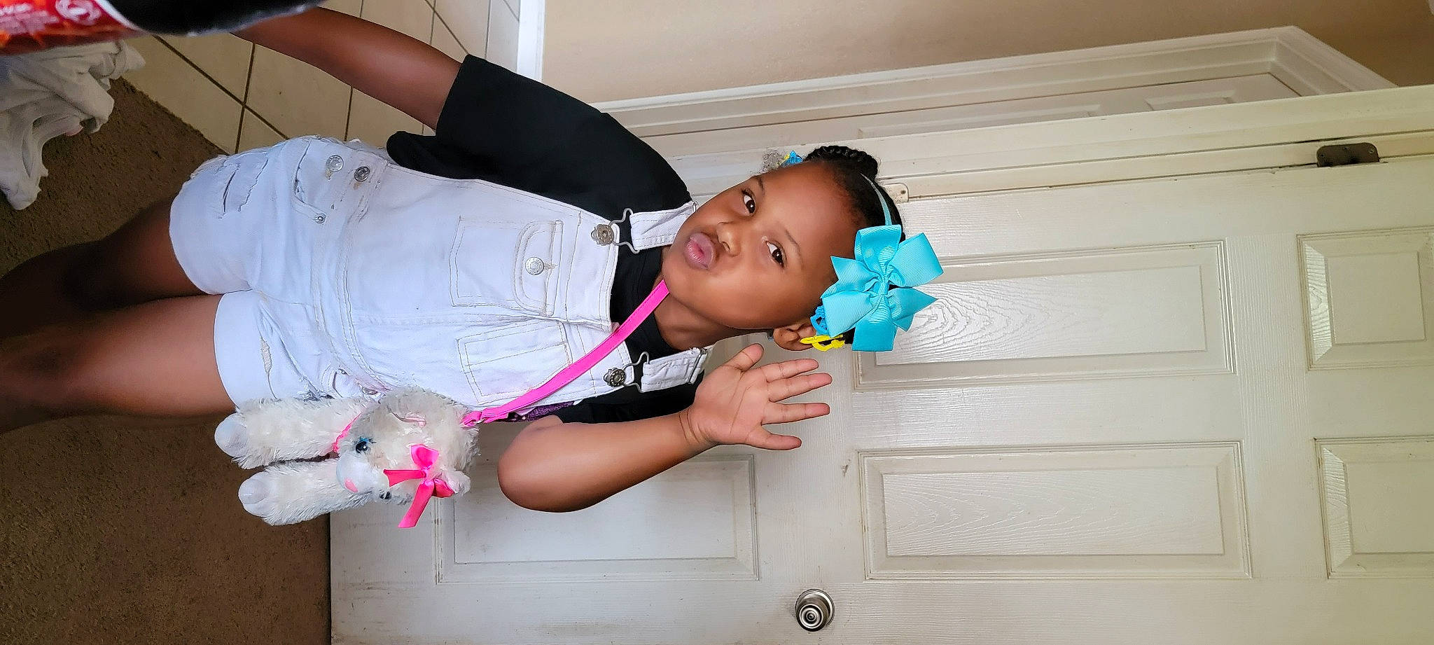 Kynzlee joined the competition — help win amazing prizes! baby, baby_products, baby_toddler_clothing, child, comfort, dress, elbow, fun, happy, magenta, person, pink, portrait_photography, room, sitting, sleeve, toddler, wood