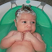 Noah is registered to the contest to win money with this photo: baby, bath, bath_time, bathtub, child, cute, expression, foam, hand, head, indoors, infant, moisture, relaxation, seat, sitting, skin, soap, water, young