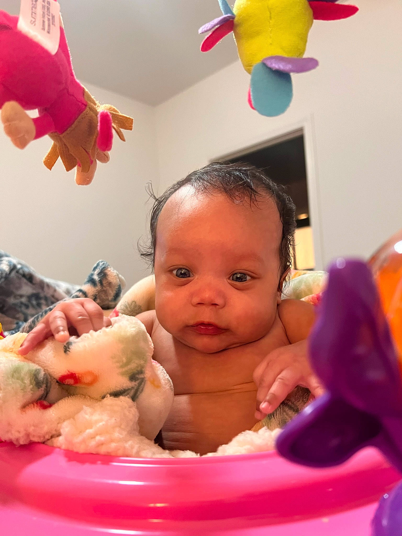 Avyanna joined the competition — help win amazing prizes! baby, baby_bathing, baby_playing_with_toys, bathing, cheek, child, finger, fun, gesture, happy, organ, person, photograph, pink, product, red, skin, toddler, toy, white