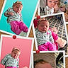 Kelly Kay is registered to the contest to win money with this photo: baby, blanket, carpet, collage, corkboard, cute, foot, hand, headband, indoor, infant, multiple_images, newborn, photos, pink_clothing, pinned, portrait, sleeping, soft_lighting, text_overlay