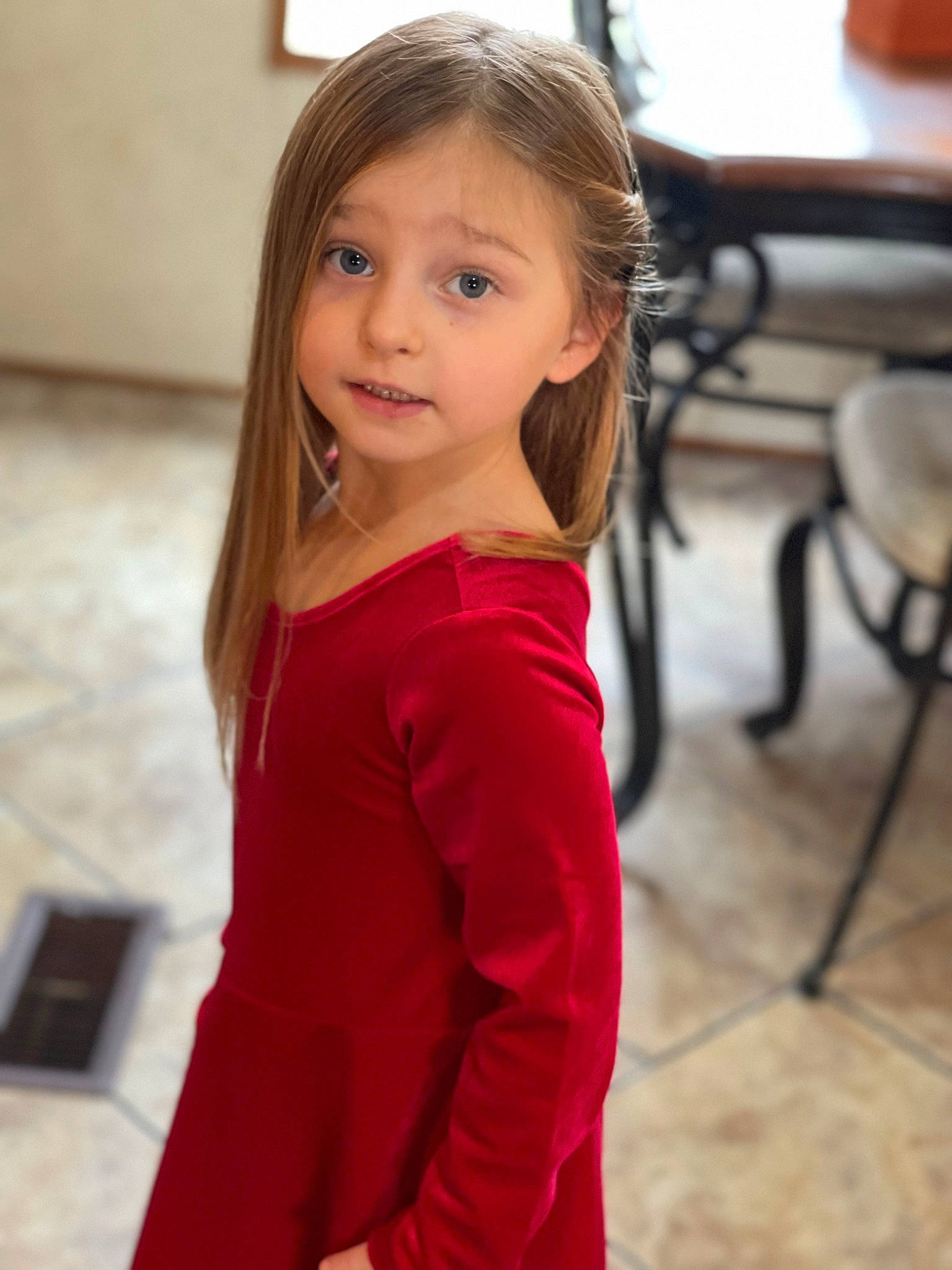 Embrie is registered to the contest to win money with this photo: abdomen, baby_toddler_clothing, child, dress, event, face, fashion_design, flash_photography, floor, flooring, hair, happy, head, magenta, person, sleeve, sportswear, toddler, trunk, waist