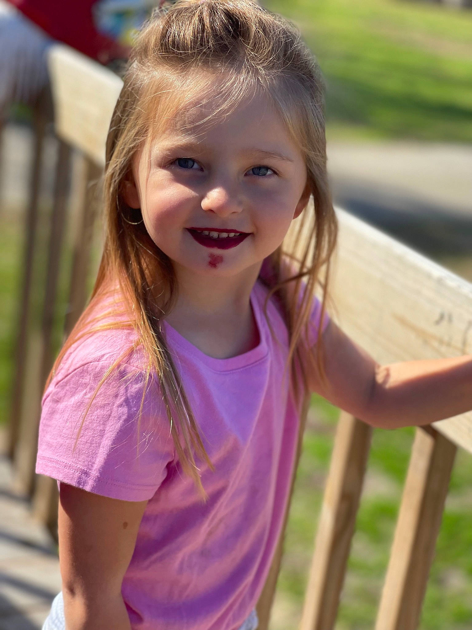 Embrie joined the competition — help win amazing prizes! cool, fun, gesture, grass, hair, happy, human_body, iris, joy, leisure, lip, long_hair, neck, people_in_nature, person, pink, plant, recreation, shoulder, smile