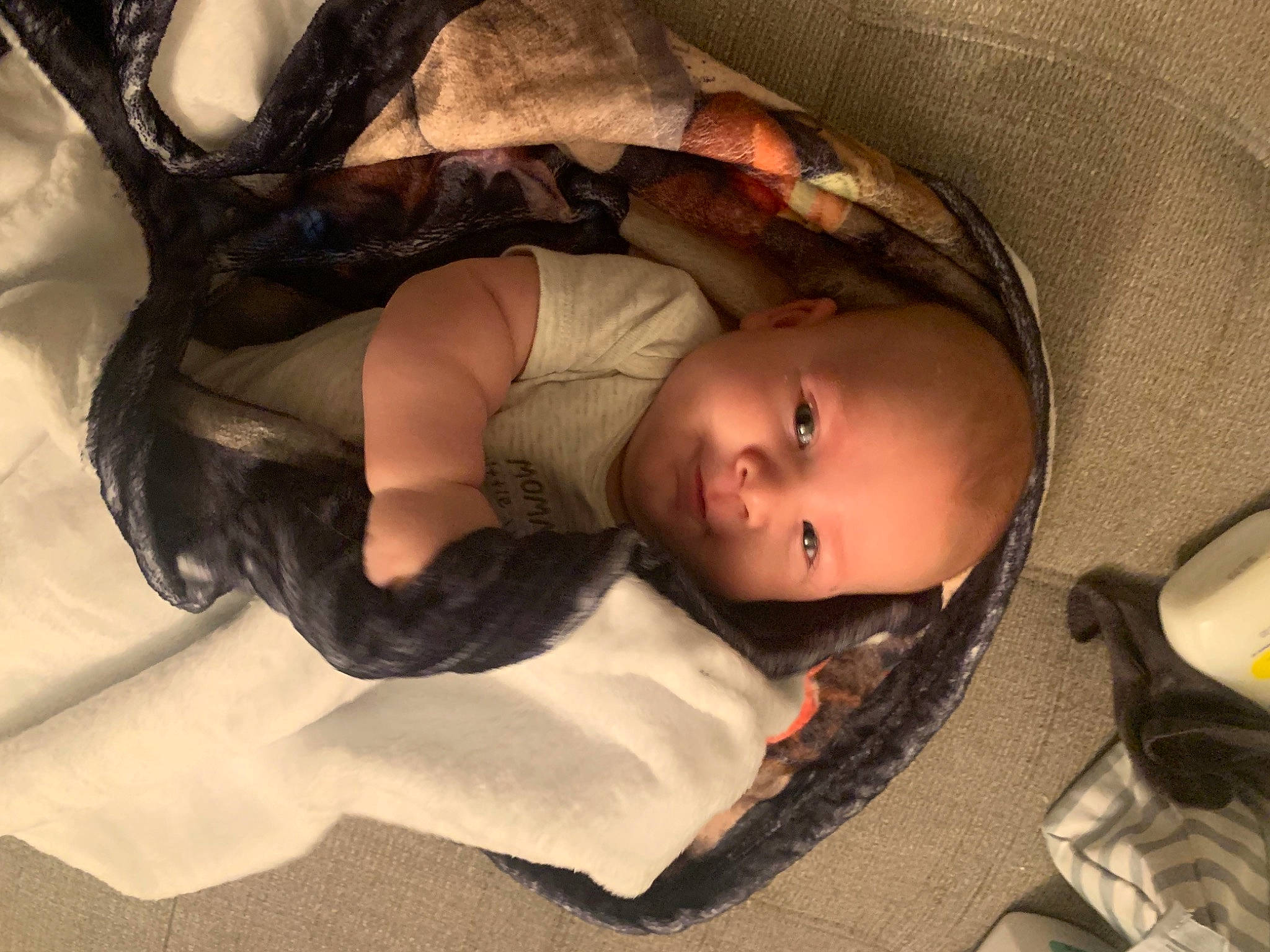 Tory is registered to the contest to win money with this photo: baby, baby_products, baby_toddler_clothing, bed, bedtime, cheek, child, comfort, eyelash, human_body, infant_bed, iris, linens, mouth, nap, person, skin, sleep, toddler, tree