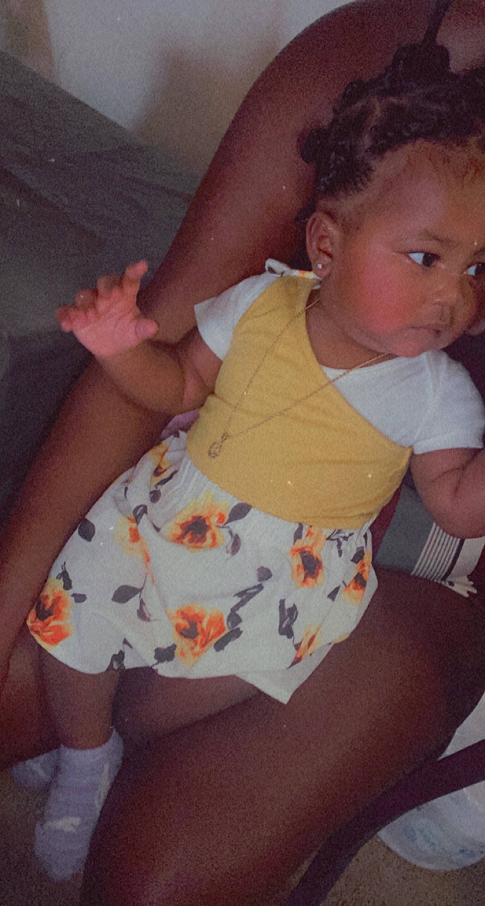 Zi'Yona joined the competition — help win amazing prizes! arm, baby, baby_toddler_clothing, cheek, comfort, eye, finger, head, joint, knee, leg, mouth, neck, nose, orange, person, pink, shoulder, skin, sleeve