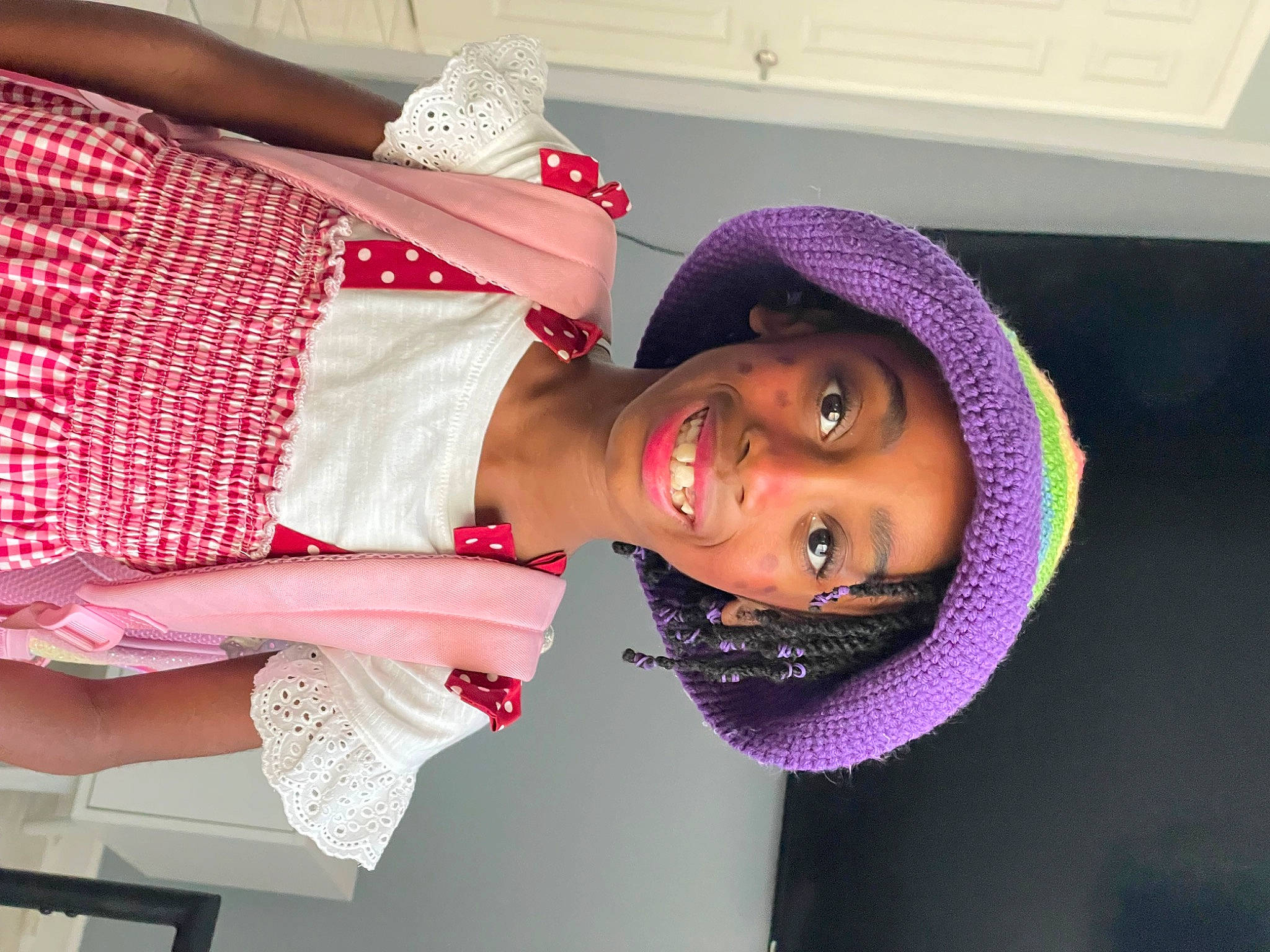 Adaya joined the competition — help win amazing prizes! cap, elbow, electric_blue, event, eyewear, fashion_accessory, fun, happy, hat, human_leg, jewellery, joy, magenta, pattern, person, pink, purple, smile, textile, thigh