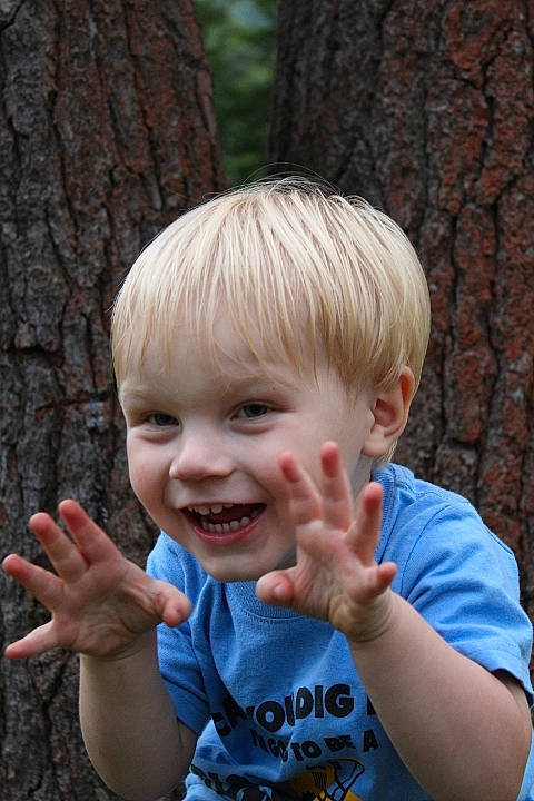 Nicholas is registered to the contest to win money with this photo: baby, cheek, child, face, finger, gesture, hand, joy, male, nose, person, photography, smile, toddler, tree