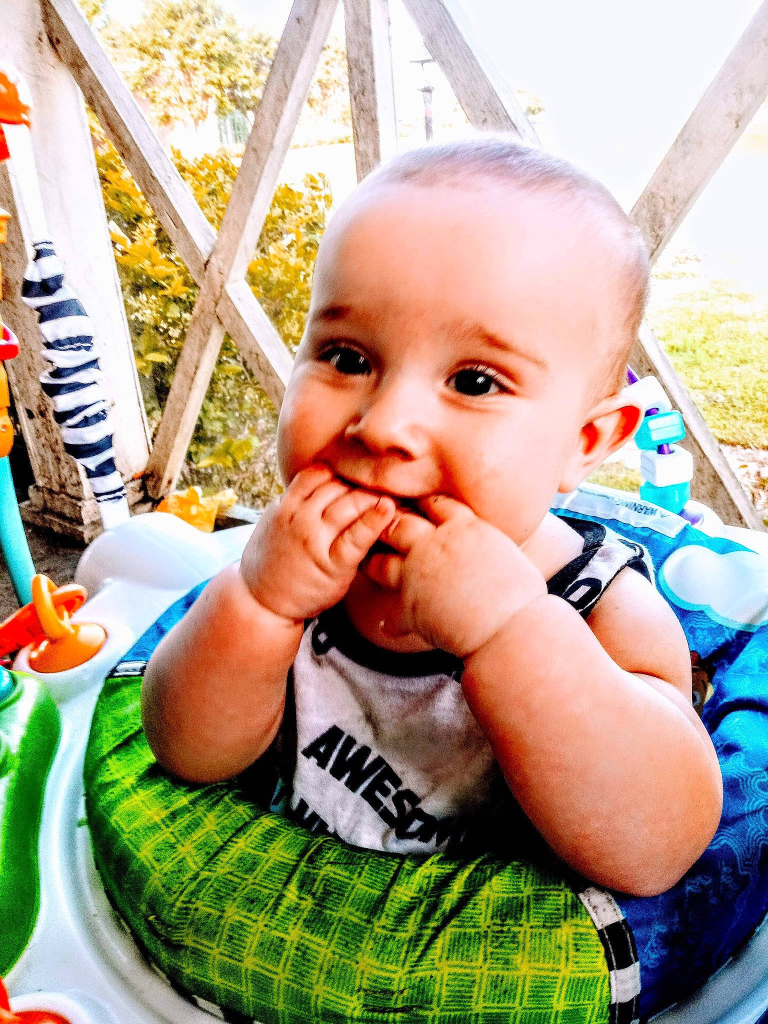 Jaylin is registered to the contest to win money with this photo: baby, baby_food, baby_products, cheek, child, eating, eye, finger, food, nose, person, photography, play, product, sitting, smile, summer, toddler