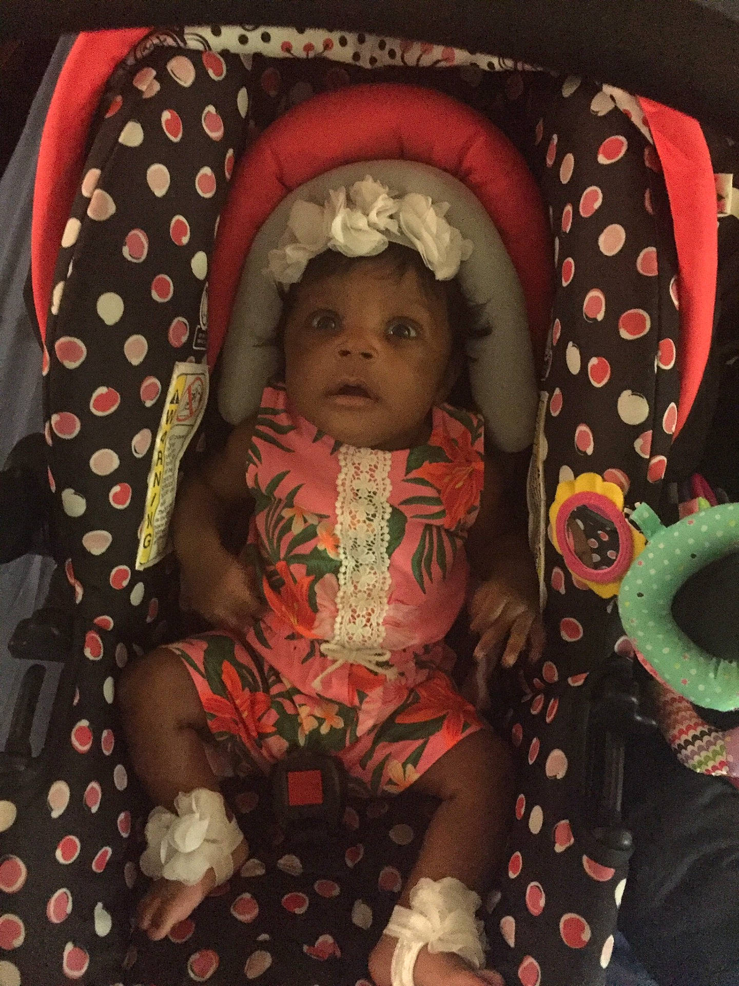 Chrissy joined the competition — help win amazing prizes! child, infant, pattern, person, pink, product, textile, toddler