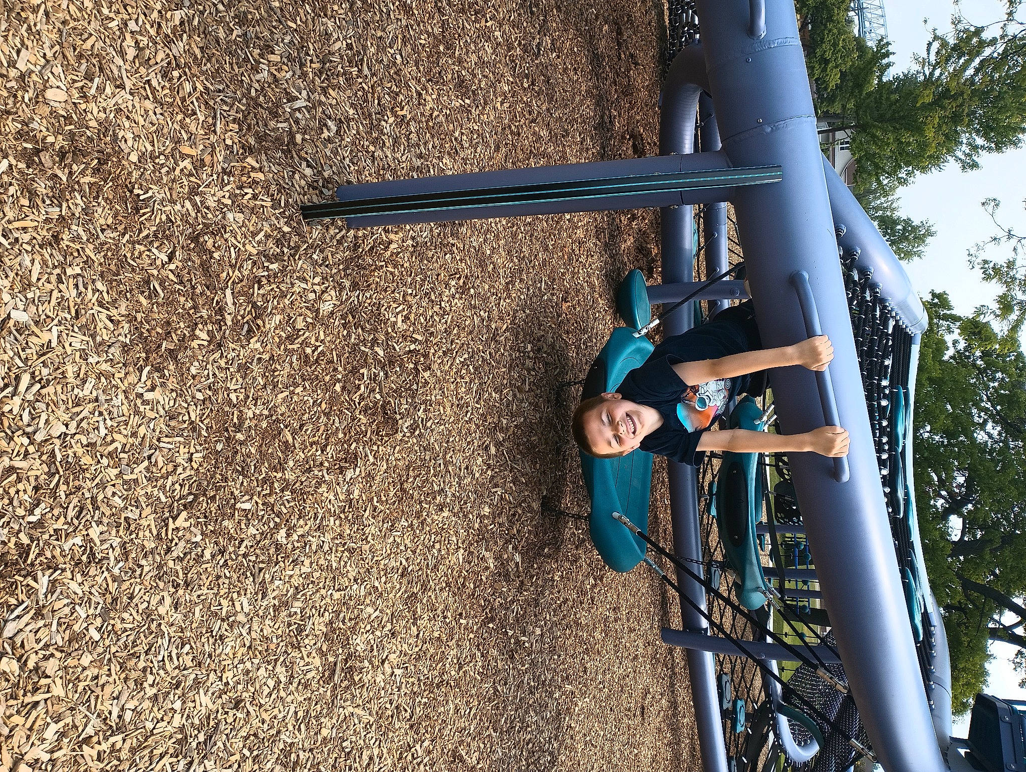 Evan joined the competition — help win amazing prizes! asphalt, automotive_tire, bicycle_fork, bicycle_tire, city, electric_blue, grass, joy, leisure, outdoor_play_equipment, person, pipe, playground, pole, public_utility, recreation, road_surface, sky, soil, street_light