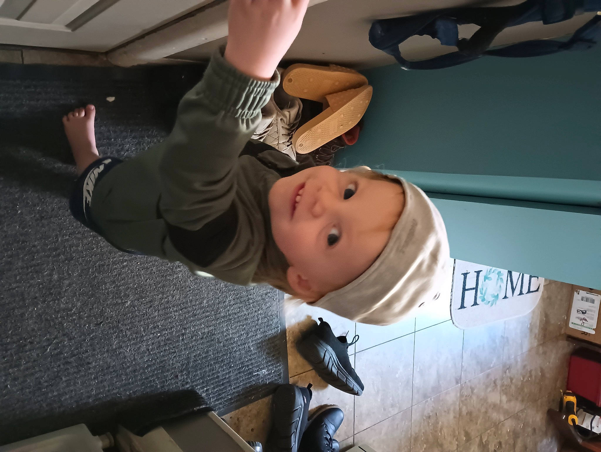 Carsyn joined the competition — help win amazing prizes! auto_part, automotive_exterior, baby, bumper, chest, child, comfort, elbow, family_car, flash_photography, fun, gesture, hand, hat, headwear, joy, luxury_vehicle, person, room, smile