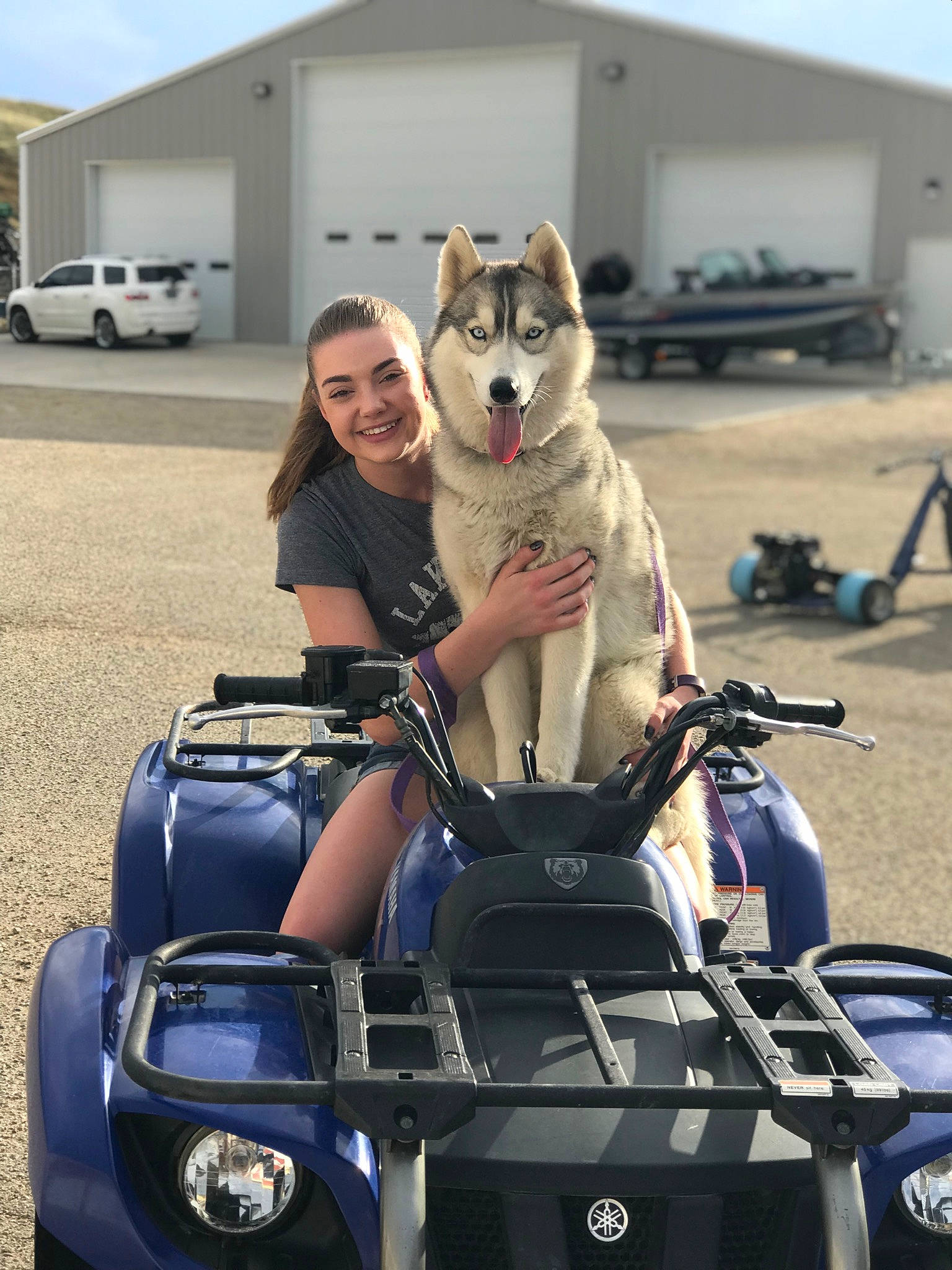 Shakita is registered to the contest to win money with this photo: automotive_design, automotive_exterior, automotive_lighting, automotive_tire, automotive_wheel_system, bumper, car, carnivore, dog, fender, hood, motor_vehicle, personal_luxury_car, recreation, rim, sky, smile, tire, vehicle, wheel