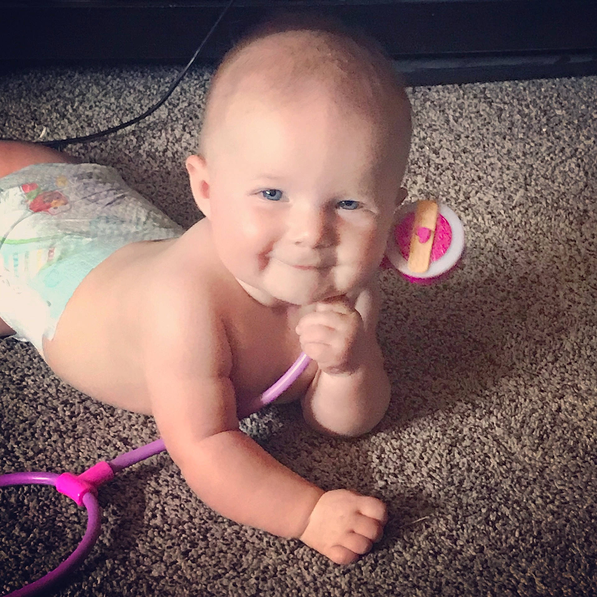 Maisie is registered to the contest to win money with this photo: cheek, child, day, ear, eye, finger, fun, girl, hand, infant, joy, leg, mouth, nose, organ, person, play, skin, smile, toddler