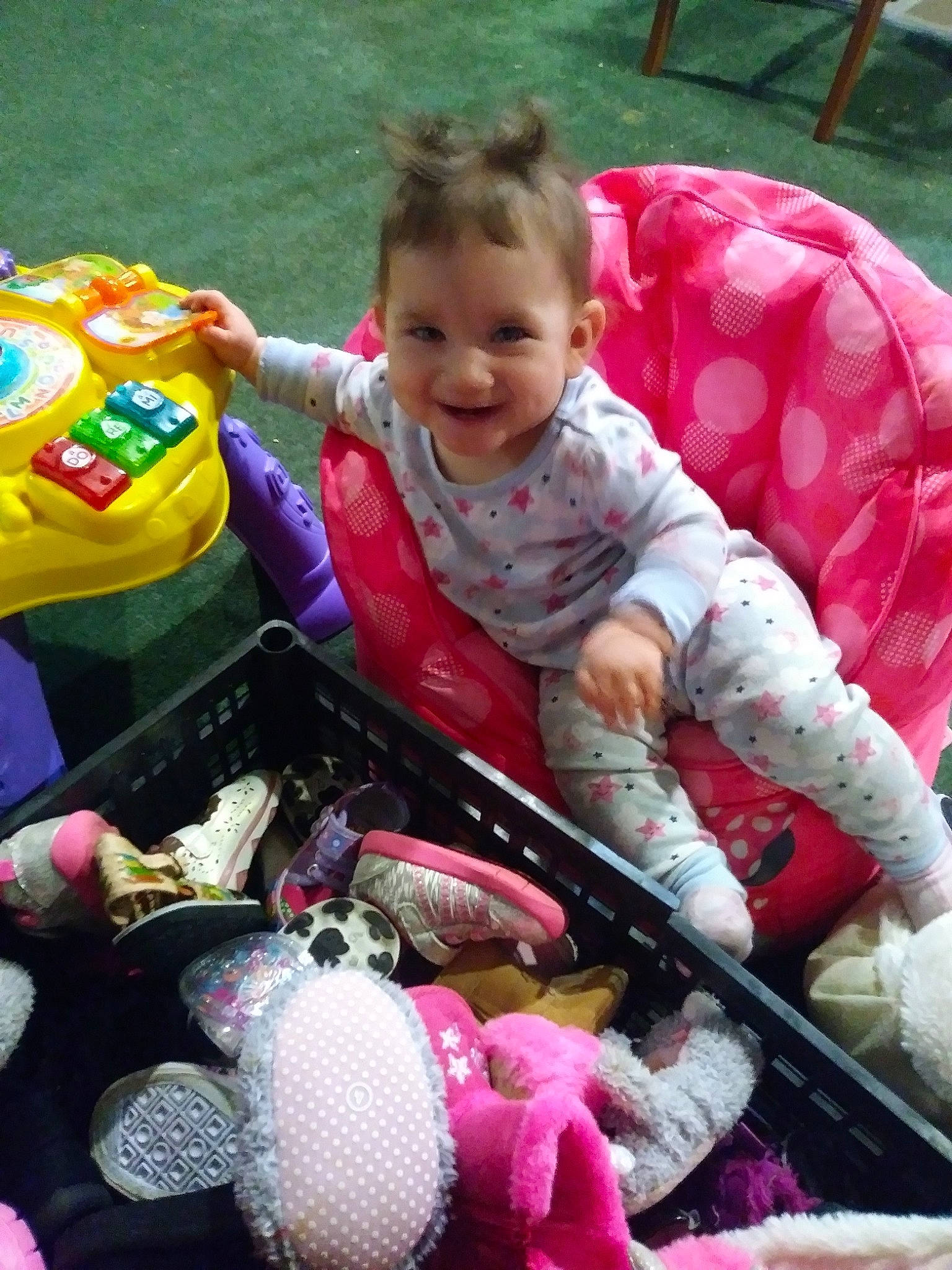 Maleigha joined the competition — help win amazing prizes! baby_products, child, fun, girl, infant, joy, person, pink, play, product, recreation, toddler, toy