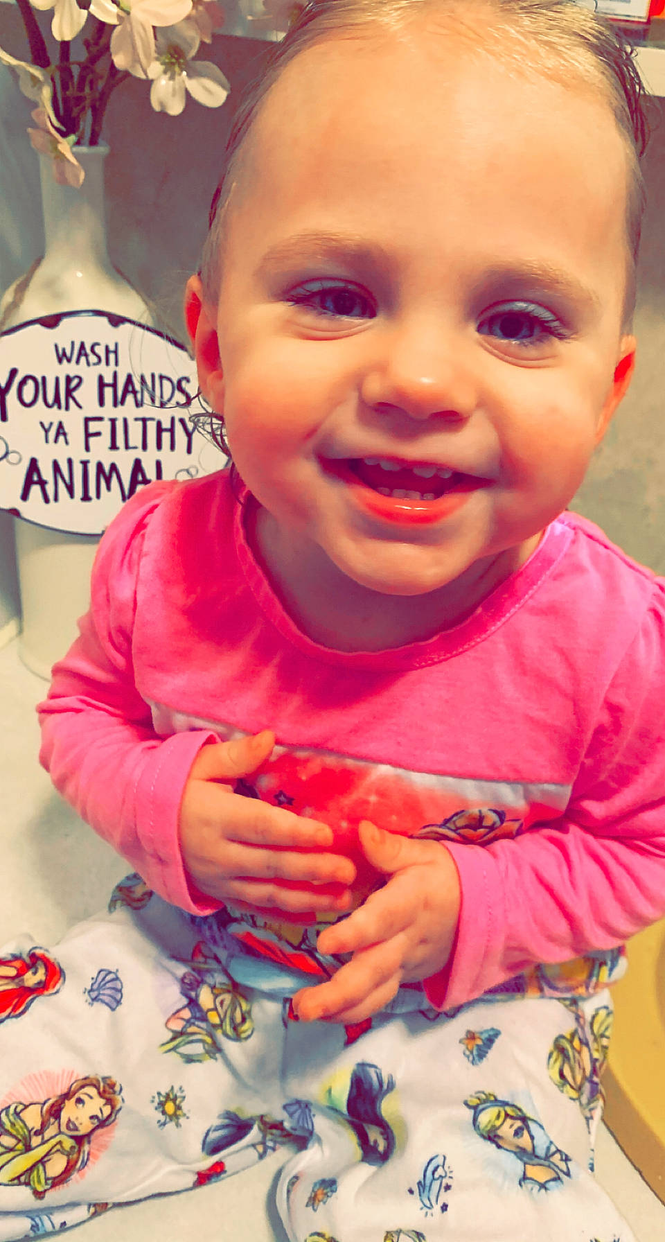 Paisley joined the competition — help win amazing prizes! adaptation, baby, baby_toddler_clothing, cheek, facial_expression, finger, fun, hairstyle, happy, joy, lip, mouth, nose, person, pink, product, skin, sleeve, smile, summer