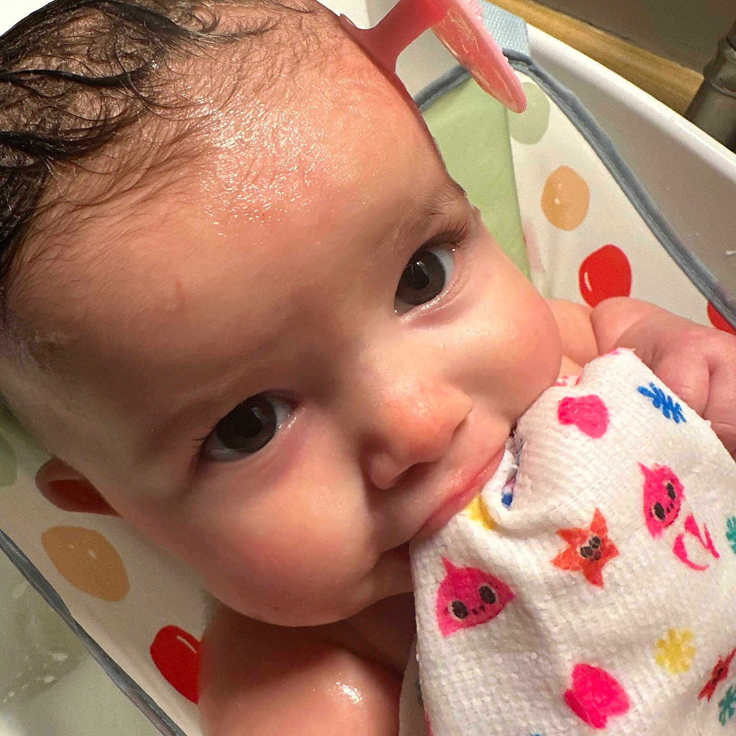 Aurora joined the competition — help win amazing prizes! architecture, baby, bathing, bathtub, bodypart, building, cutlery, face, finger, furniture, happy, head, hospital, newborn, person, photography, portrait, smile, spoon, tub