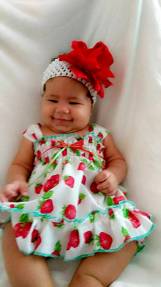 Anabella is registered to the contest to win money with this photo: baby_products, child, design, flower, hair_accessory, hat, headgear, headwear, holiday, infant, joy, pattern, person, petal, polka_dot, product, red, rose_family, rose_order, smile