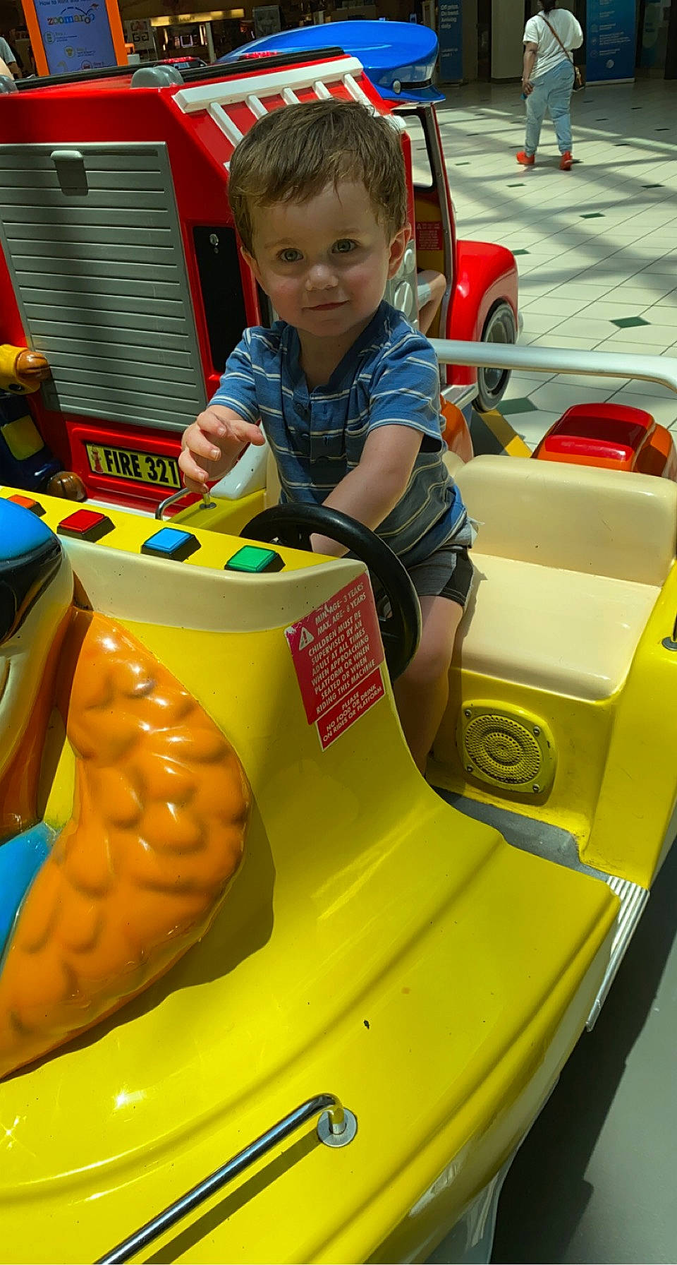 Caiden joined the competition — help win amazing prizes! automotive_tire, automotive_wheel_system, baby_playing_with_toys, bumper, child, fun, leisure, motor_vehicle, person, plastic, play, recreation, riding_toy, smile, snapshot, t_shirt, tire, toddler, toy, vehicle