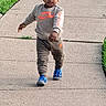Willie joined the competition — help win amazing prizes! toddler, child, sidewalk, walking, nike, sneakers, clothing, grass, outdoor, person, casual, young, cute, shoes, sweatshirt, pants, daytime, playful, determined, portrait
