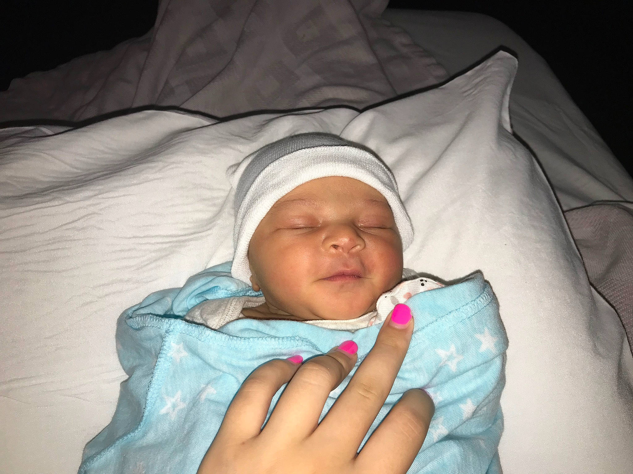 Skylar joined the competition — help win amazing prizes! baby, baby_sleeping, bedtime, birth, child, childbirth, comfort, hand, headwear, person, product, sleep, textile, toddler