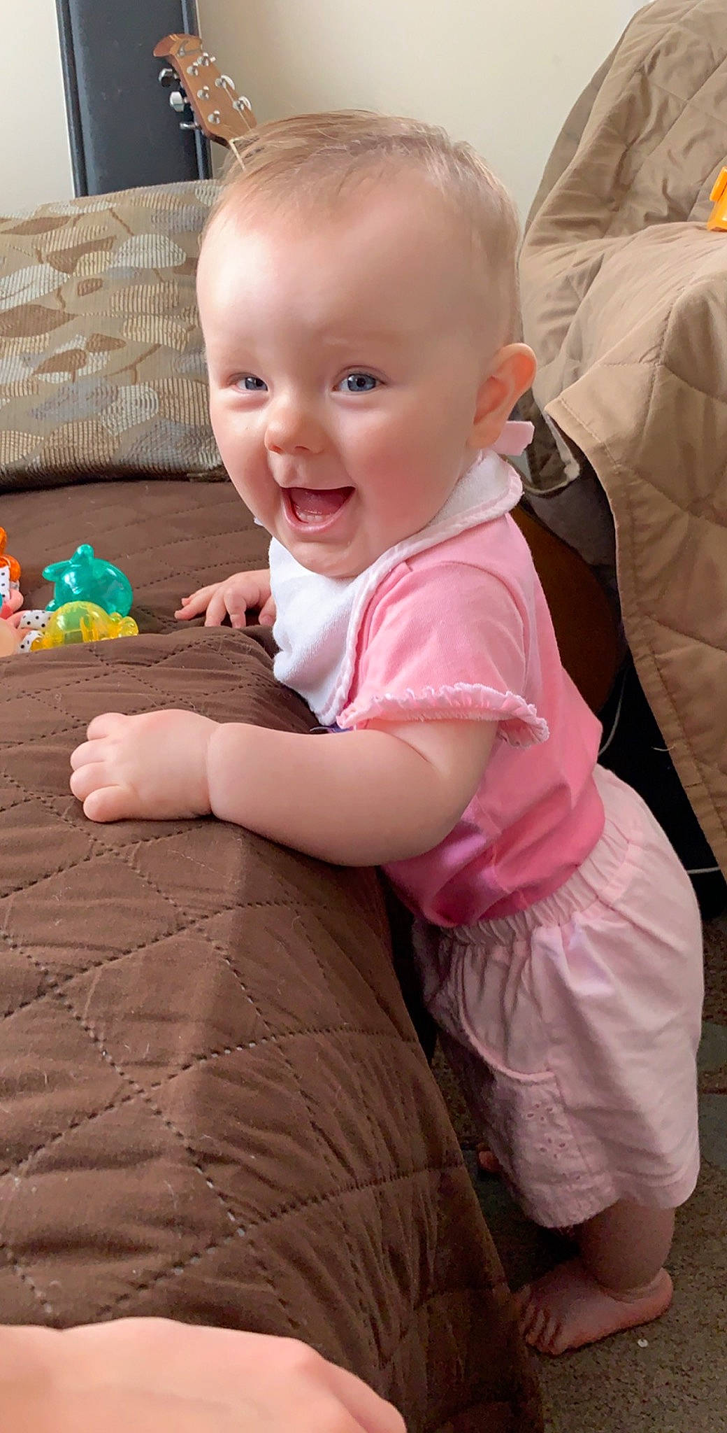 Alaska is registered to the contest to win money with this photo: baby, cheek, child, person, play, skin, toddler