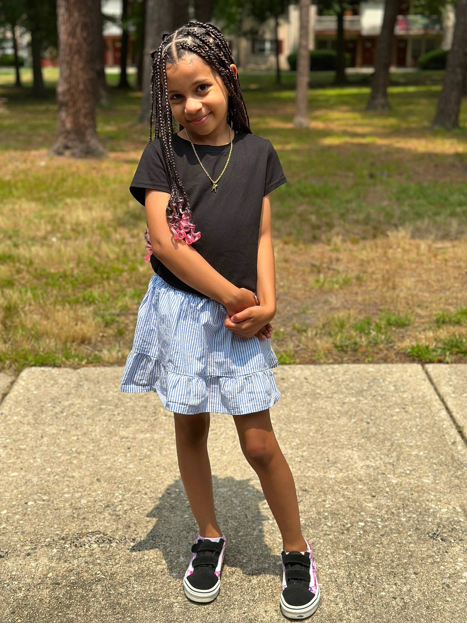 Kaylee joined the competition — help win amazing prizes! asphalt, child, dress, electric_blue, eyewear, fun, grass, hairstyle, happy, headwear, human_body, human_leg, jewellery, joy, leisure, pattern, person, recreation, sleeve, smile