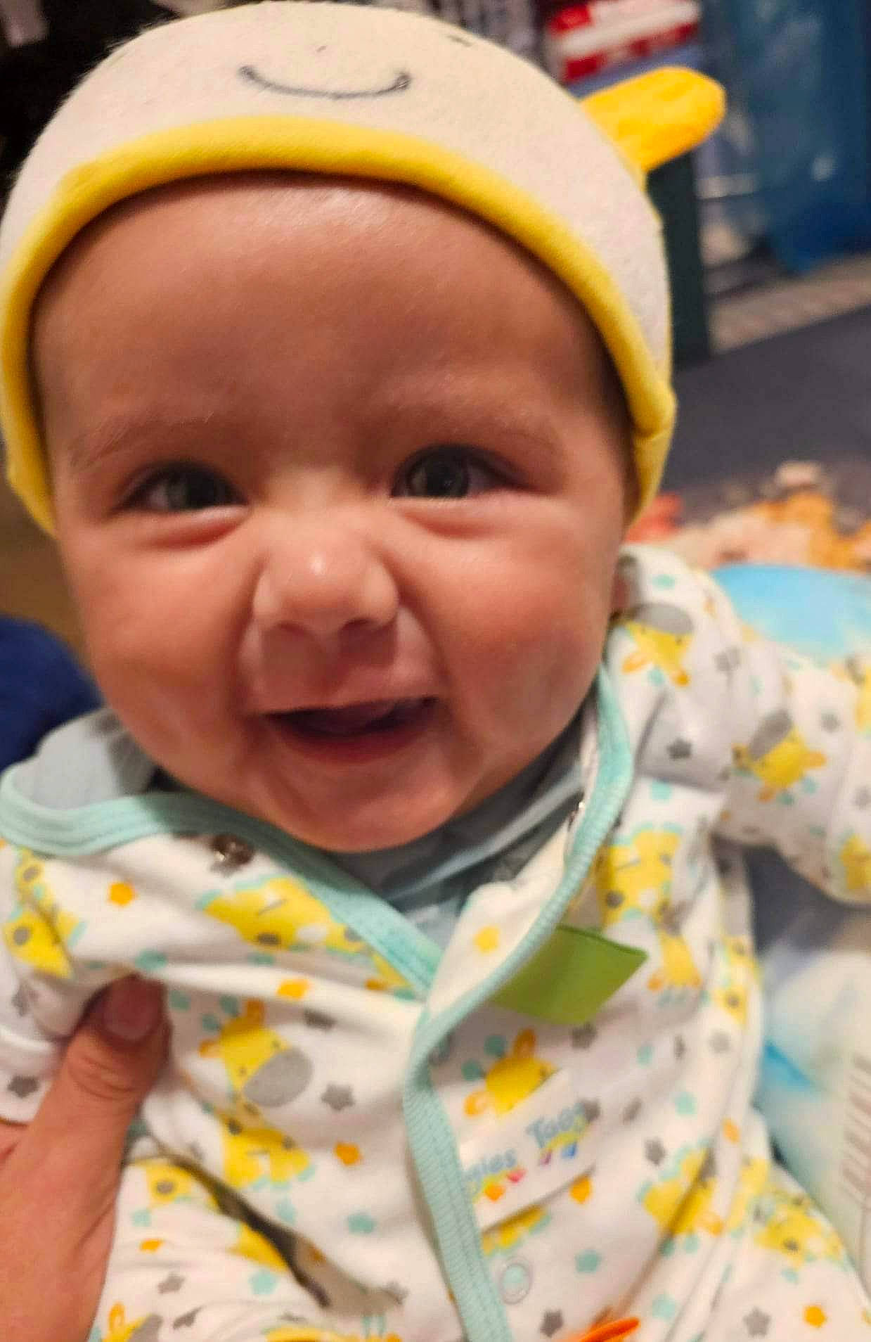 Maverick joined the competition — help win amazing prizes! baby, baby_products, baby_toddler_clothing, cheek, child, chin, collar, eyebrow, eyelash, fun, grass, happy, headwear, iris, joy, lip, mouth, nose, person, skin