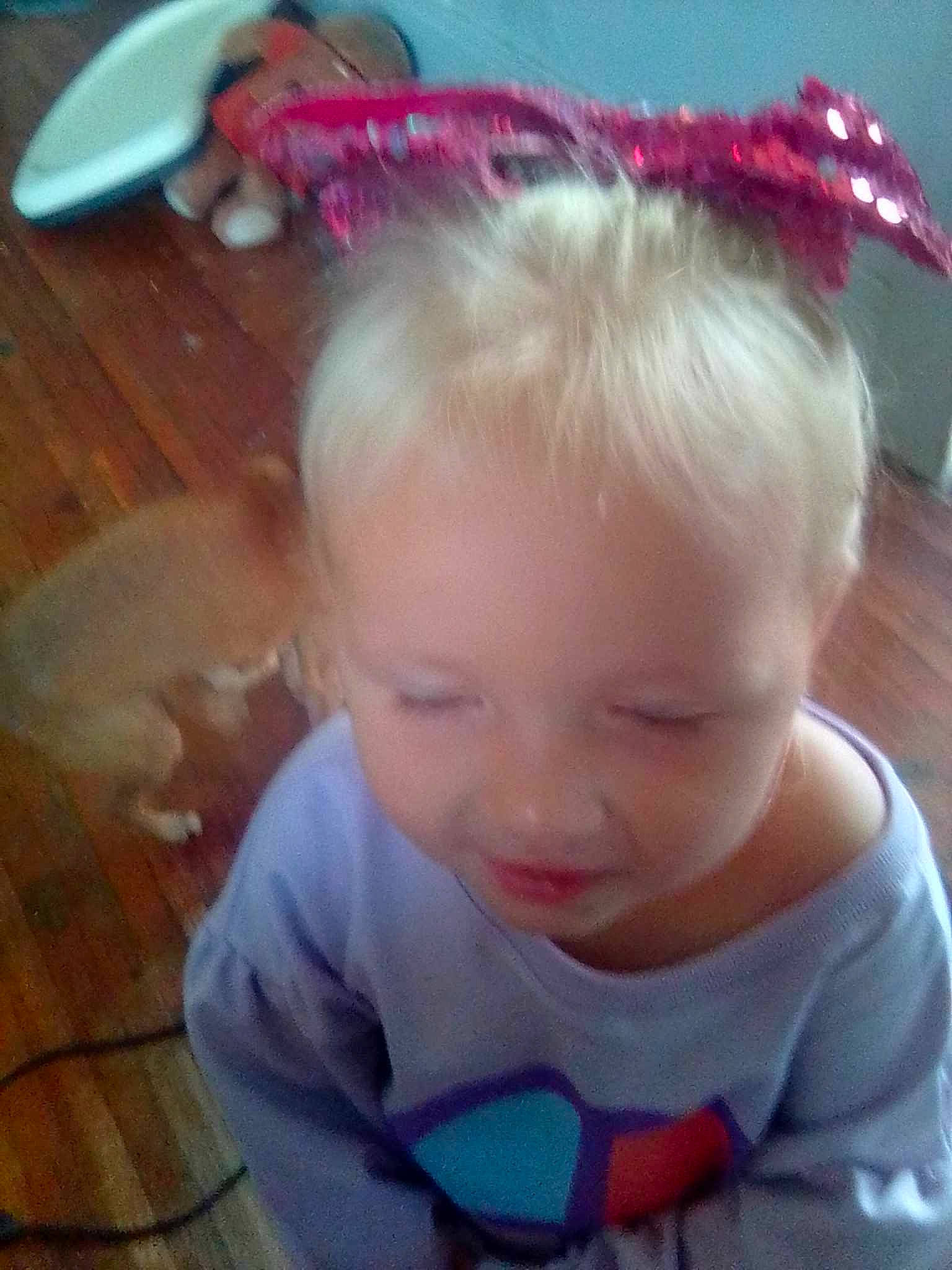 Angelina is registered to the contest to win money with this photo: baby, baby_toddler_clothing, cheek, child, cool, ear, eye, eyebrow, forehead, fun, happy, headband, iris, mouth, nose, person, pink, skin, sleeve, toddler