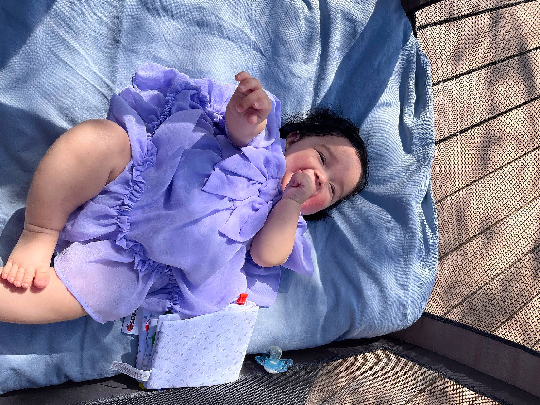Elizabeth joined the competition — help win amazing prizes! baby, baby_products, child, comfort, electric_blue, event, fun, human_leg, knee, lap, leg, leisure, magenta, nap, person, product, purple, sitting, thigh, toddler