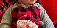 Makai joined the competition — help win amazing prizes! baby, black, blanket, button, child, clothing, cozy, cute, fabric, happy, indoor, infant, person, plaid, portrait, red, santa, sleeves, smiling, warm
