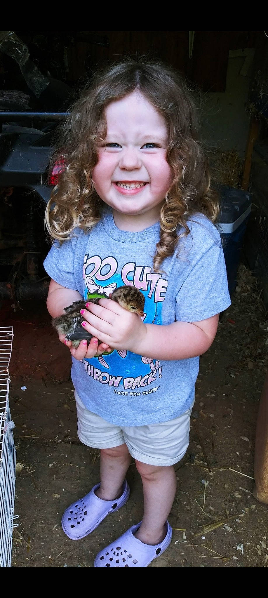 Paisley joined the competition — help win amazing prizes! baby_toddler_clothing, blue, clothing, cool, electric_blue, eye, flash_photography, fun, happy, iris, joy, lip, person, pink, shorts, skin, sleeve, smile, standing, style