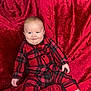 baby, blanket, candy_cane, child, comfort, cozy, cute, face, festive, holiday, infant, pajamas, pattern, person, plaid, red, sitting, smile, soft, young