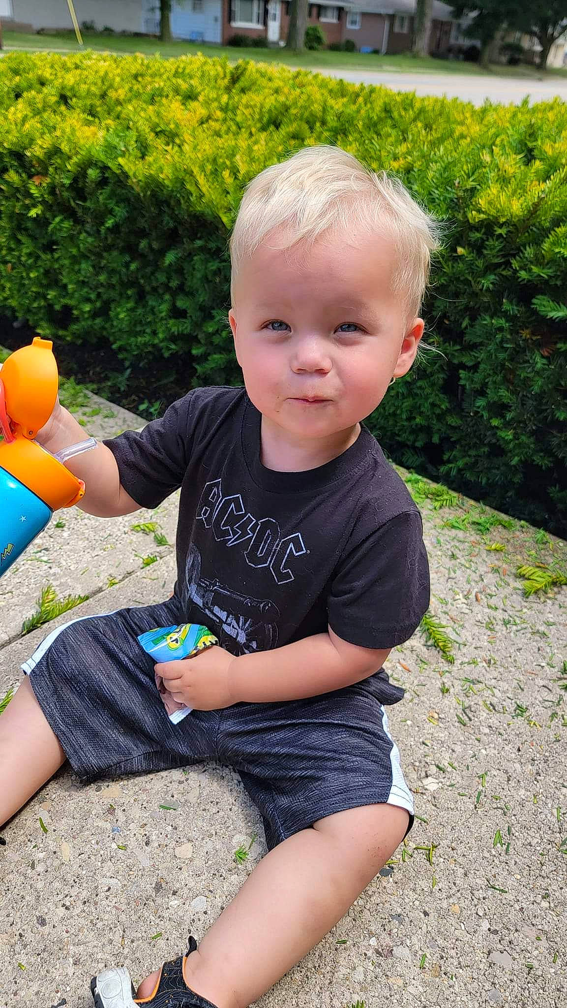 Adonis joined the competition — help win amazing prizes! baby, baby_toddler_clothing, child, fun, garden, grass, happy, leisure, people_in_nature, person, plant, play, public_space, sitting, smile, spring, summer, t_shirt, thigh, toddler