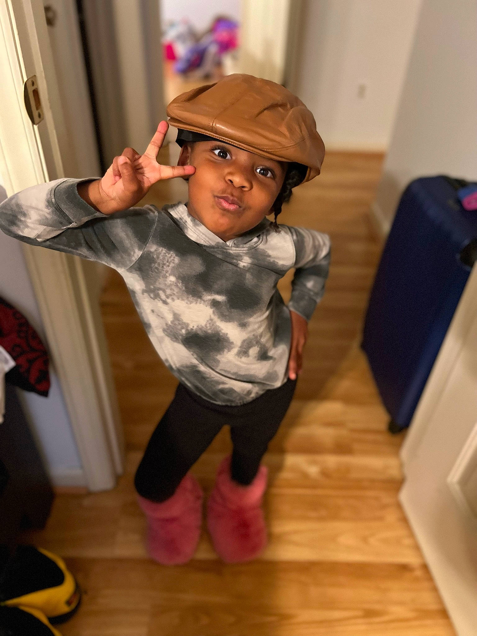 Joleigh is registered to the contest to win money with this photo: baby, baby_toddler_clothing, cap, child, curtain, eyewear, fashion_accessory, floor, flooring, fun, happy, hardwood, headwear, laminate_flooring, person, sleeve, smile, sunglasses, toddler, wood