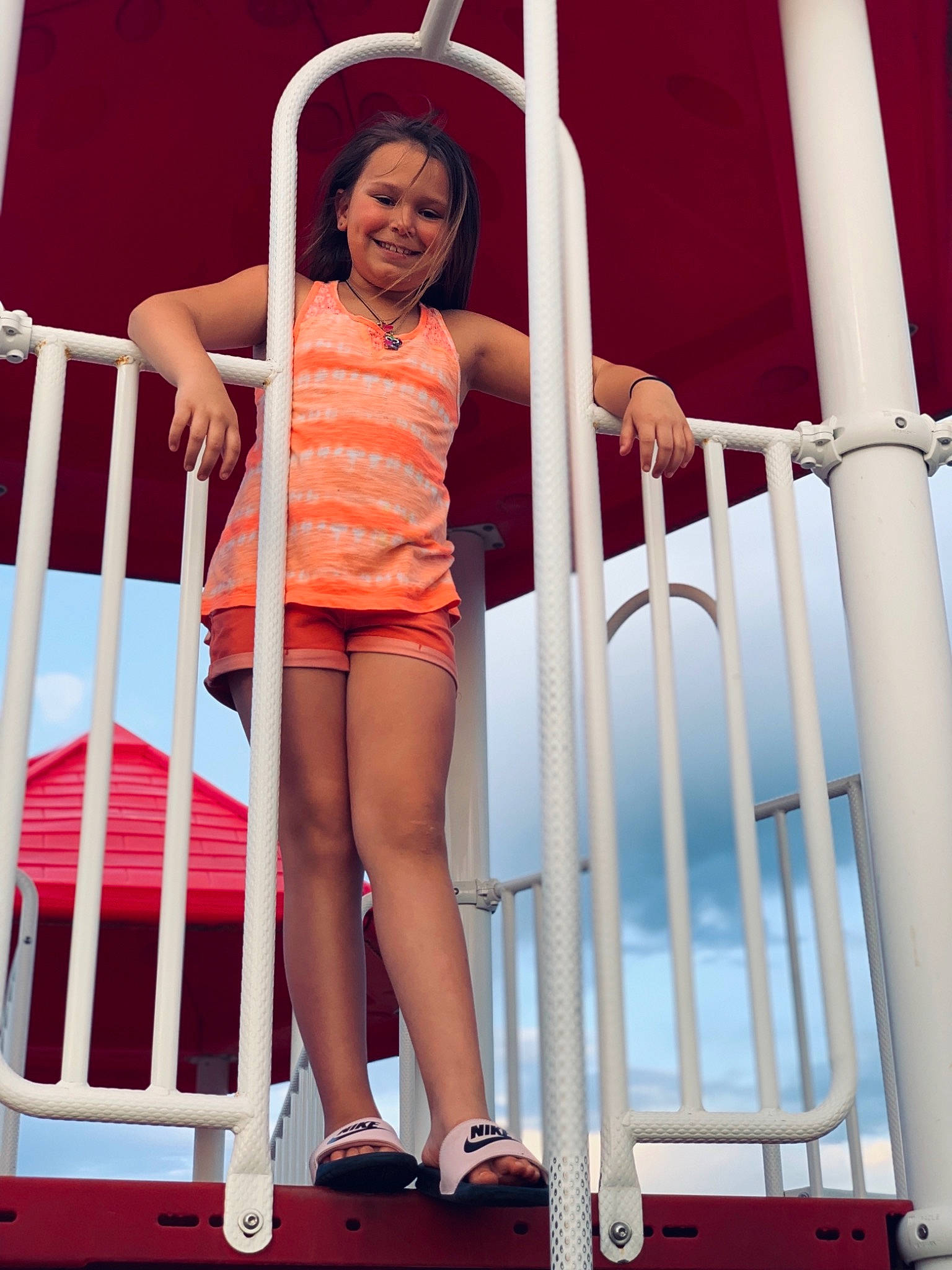 Myla joined the competition — help win amazing prizes! baby_products, beauty, child, fun, human_body, human_leg, joy, leg, outdoor_play_equipment, person, product, red, shorts, thigh, toddler, vacation